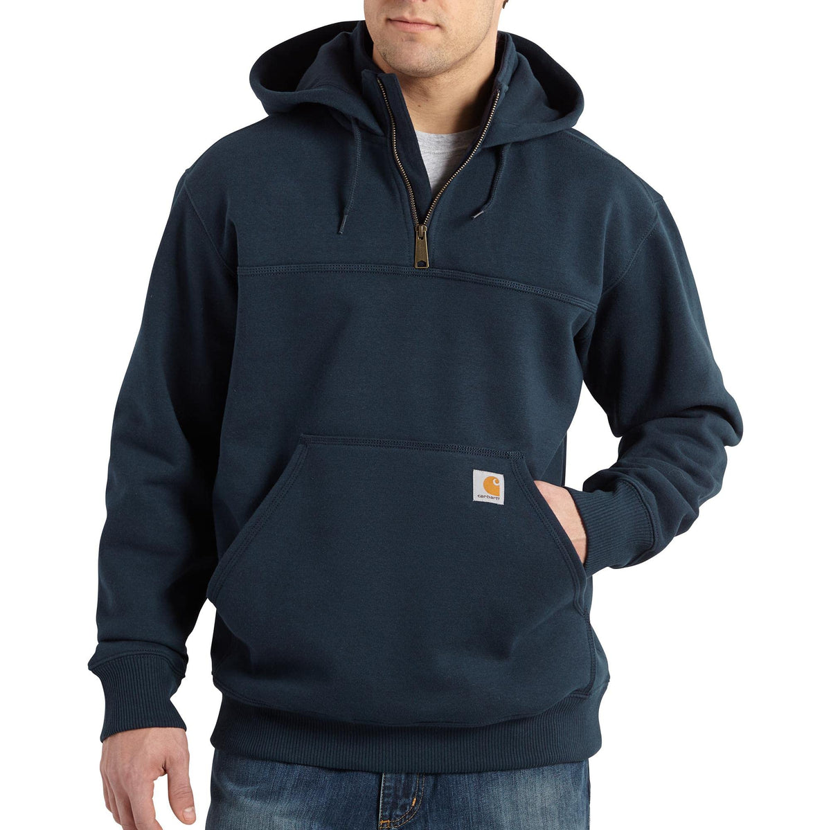 Carhartt Men's Rain Defender Paxton Heavyweight Hooded Zip Mock Neck Sweatshirt